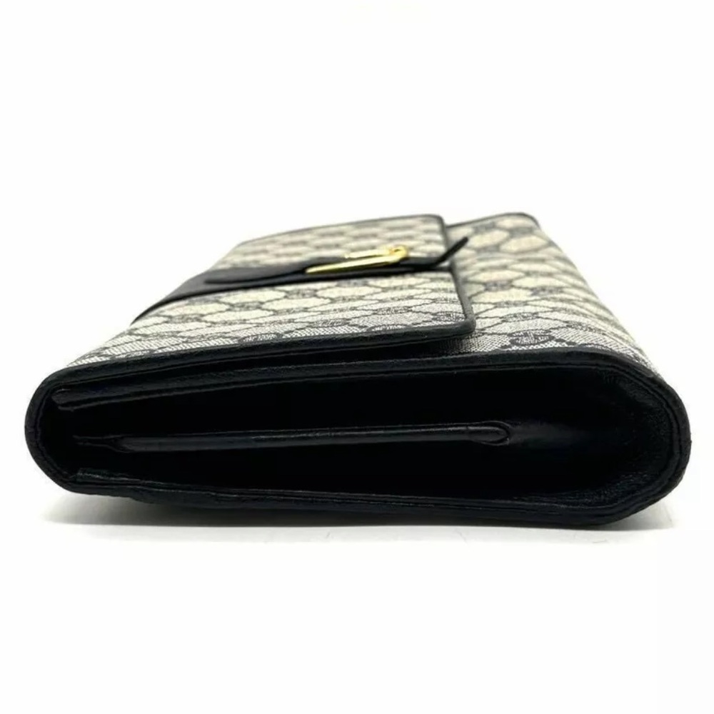 GUCCI GG Supreme Horse Bit Navy Clutch Crossbody Bag Silver Hardware DUST BAG - Picture 9 of 14